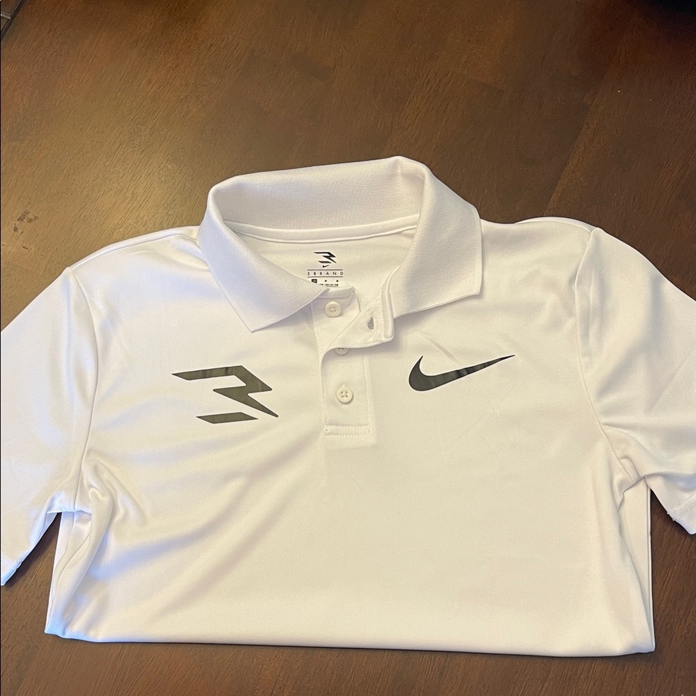 Nike Kids  Russell Wilson Brand White Polo with Black Accents
